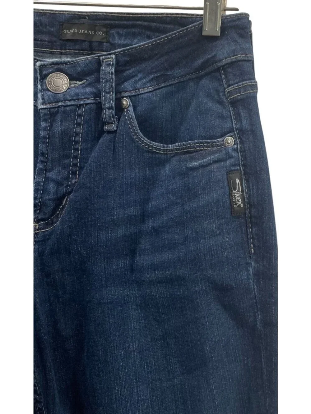 Silver Jeans sz 27 Suki Skinny Crop Dark Wash Mid Rise Preppy Casual Minimalist